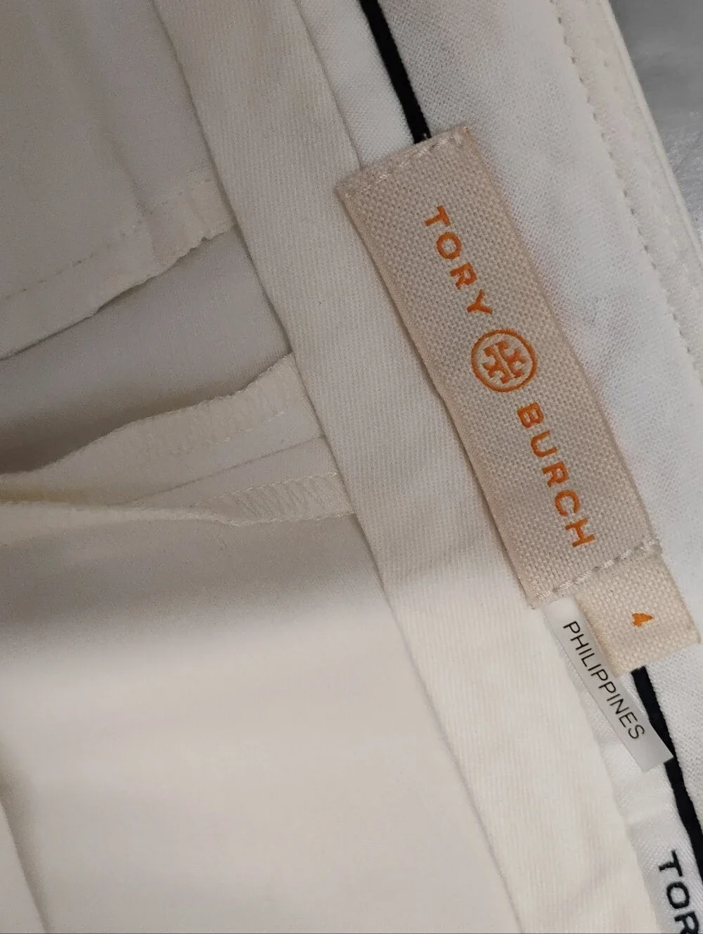Tory Burch Solid White Womens Work Pants Sz 4